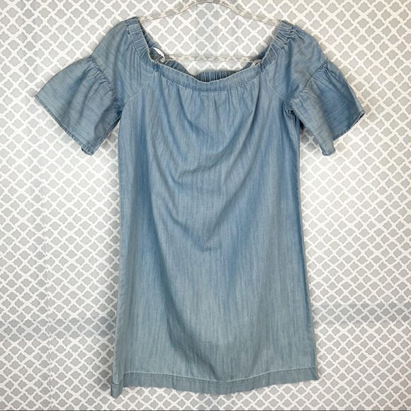 EUC Madewell Denim Azalea Off-the-Shoulder Dress - Picture 2 of 10